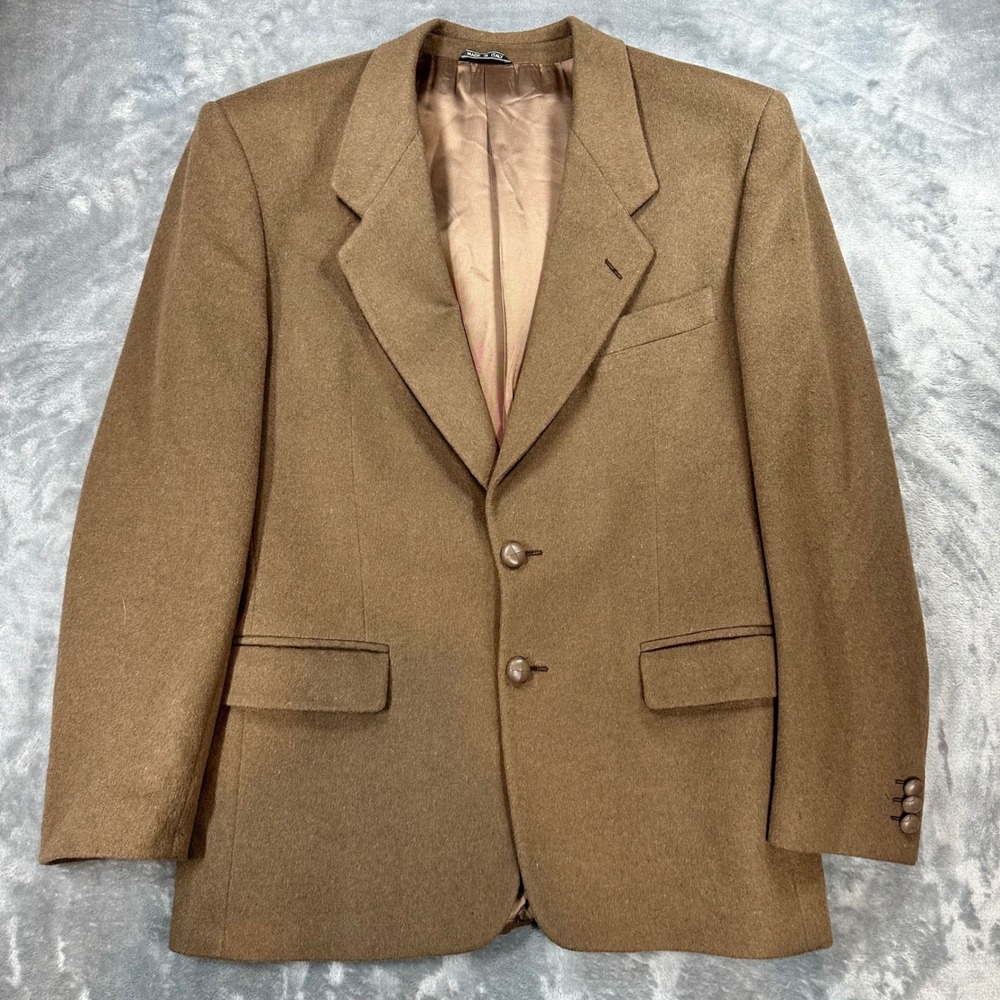 Zenio Mens 38 Reg Brown Wool Blend 2 Button Blazer Sport Coat Made in Italy
